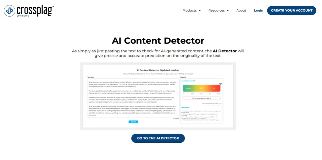 AI content dectecter tool