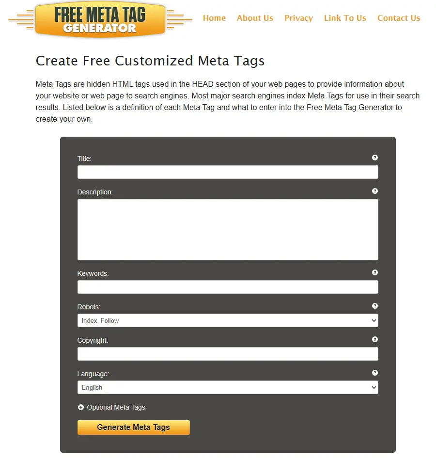 meta tag generator tool
