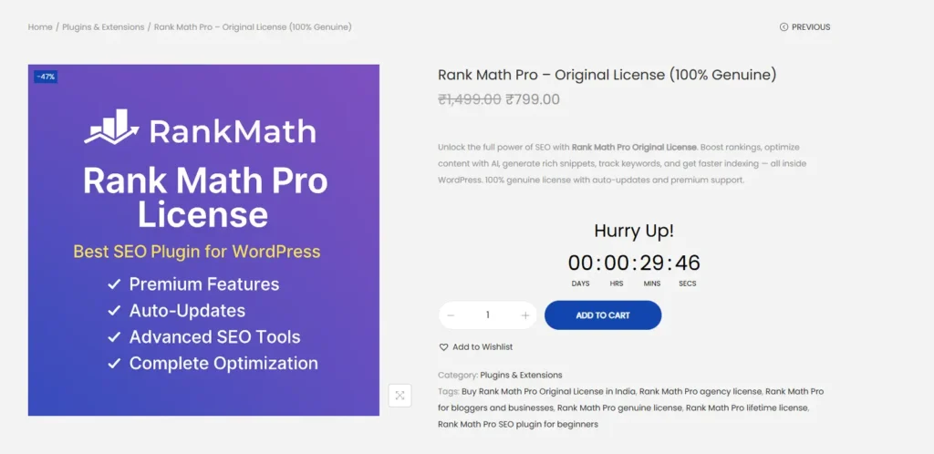 Rank math pro
